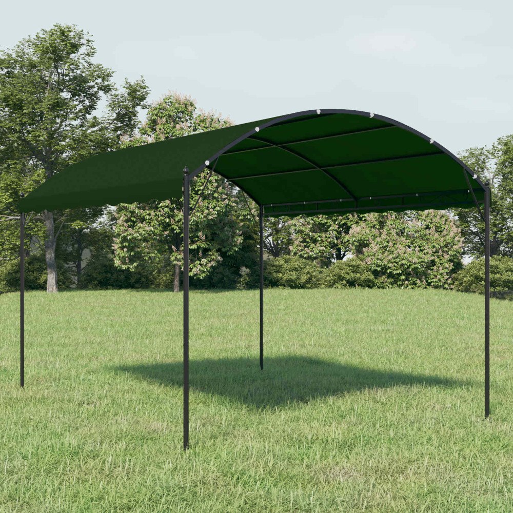 vidaXL Paviljong 4 x 3 x 2,6 m Grön Polyester och Stål