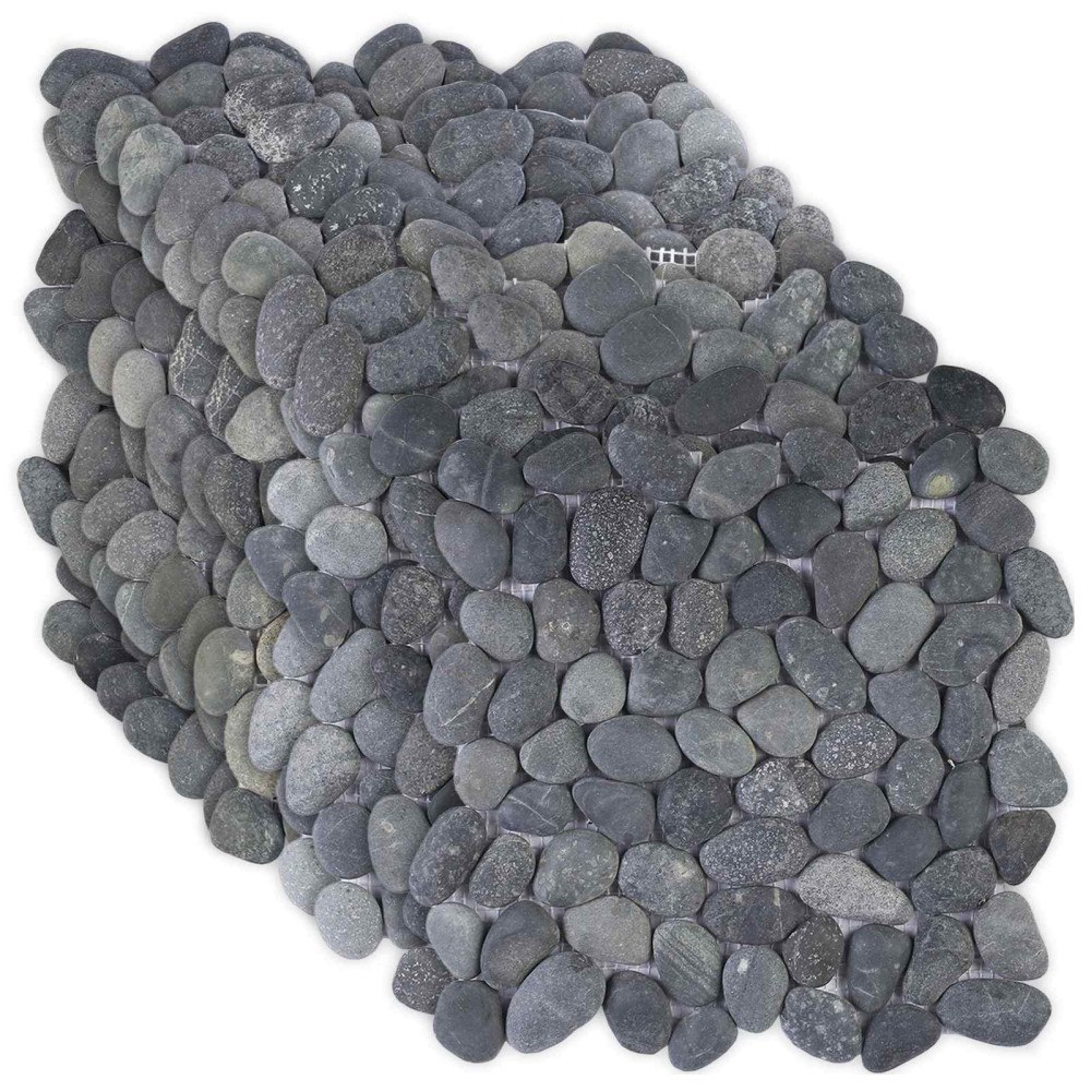 vidaXL Pebble Tiles Grå 30 x 30 cm Flodsten