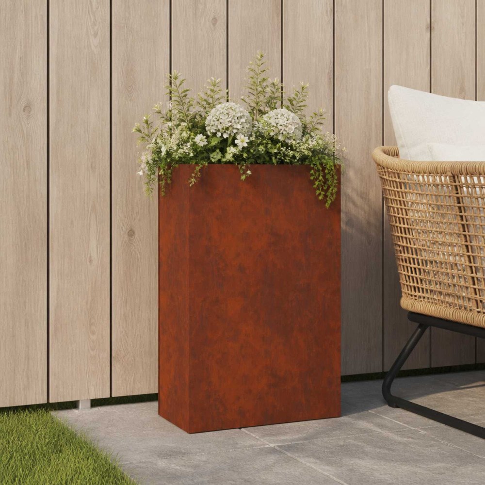 vidaXL Trädgårdsplanterare Rostig 40 x 20 x 75 cm Väderbeständig stål