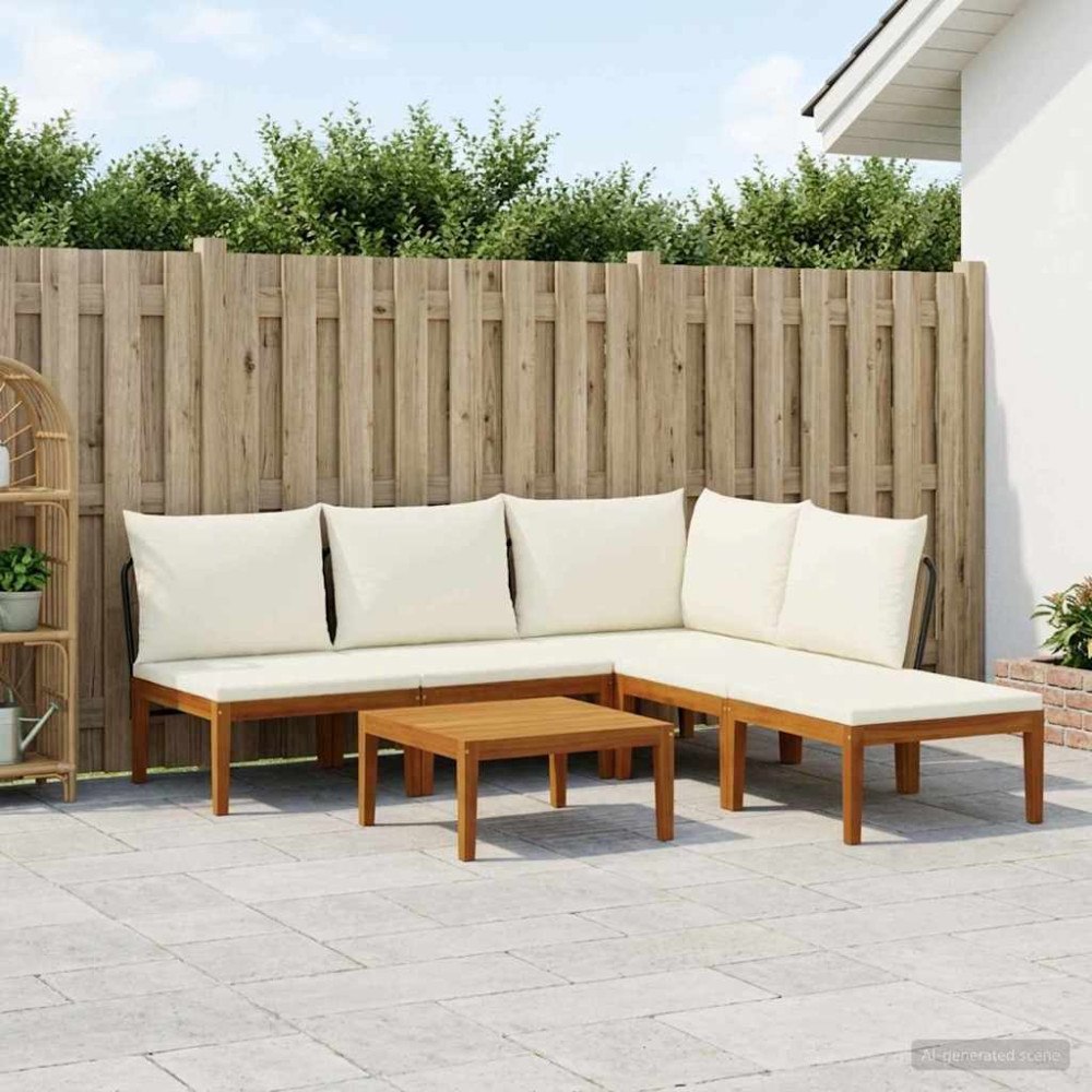 vidaXL 6 pcs Massivt akaciahus och rep Naturlig