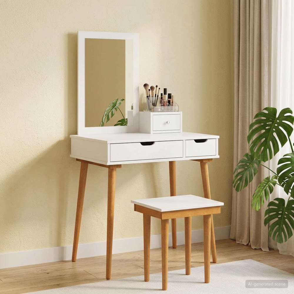 vidaXL Skrivbordsset FAUSKE 4 st Vit 76 x 50 x 143 cm