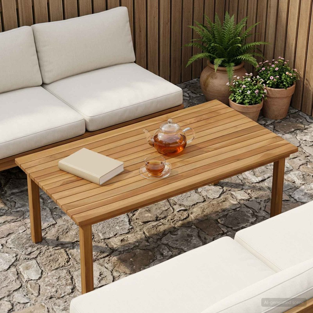 vidaXL Bordsskiva 100 x 50 x 3,5 cm Rektangulär Massivt teakträ