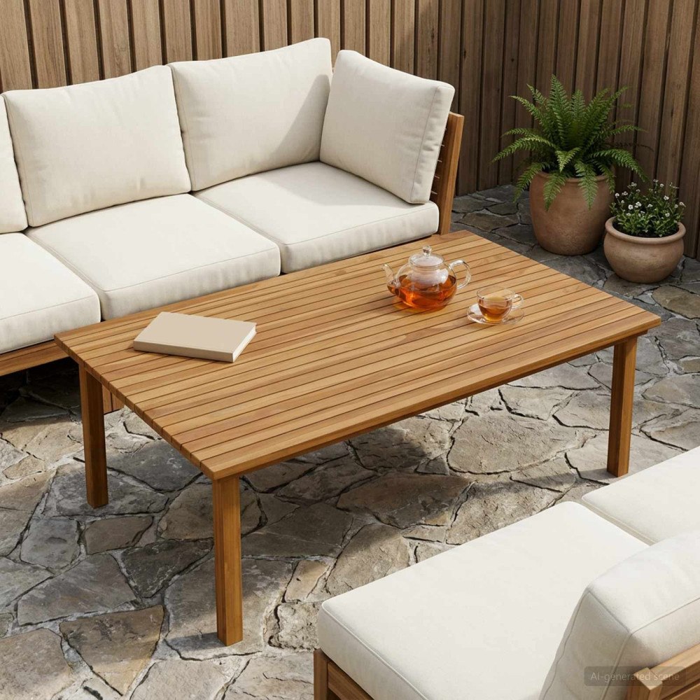 vidaXL Bordsskiva 120 x 70 x 3,5 cm Rektangulär Massivt teakträ