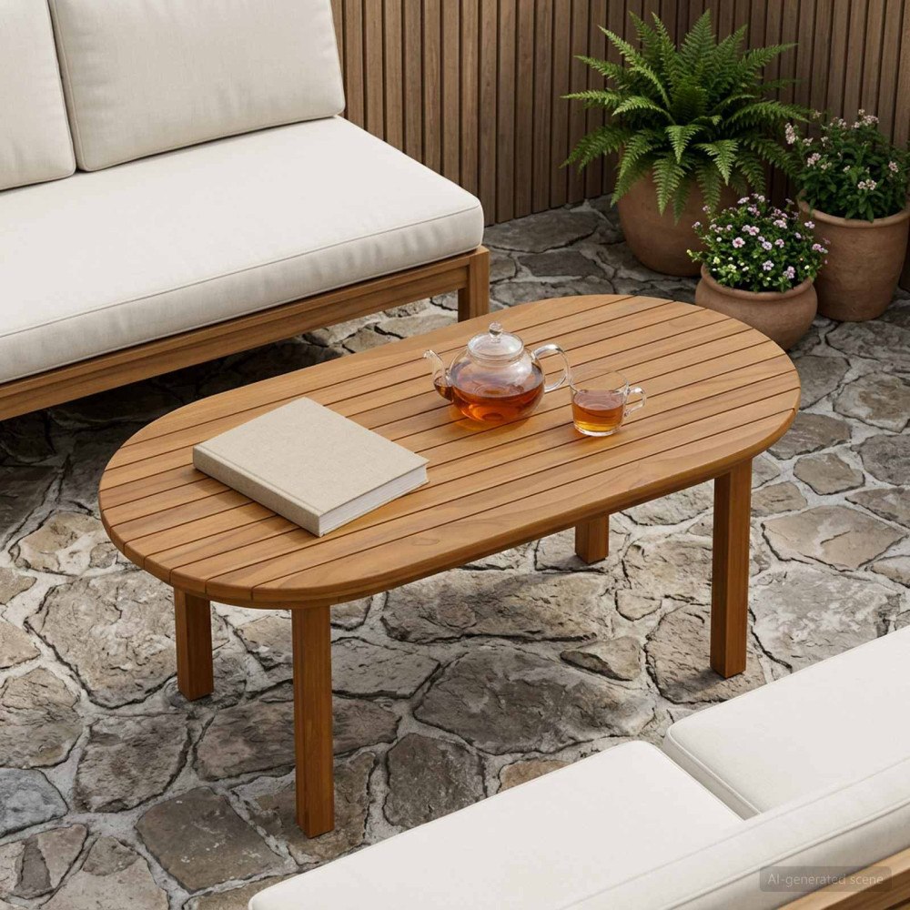 vidaXL Bordsskiva 80 x 40 x 3,5 cm Oval Massivt teakträ Naturlig