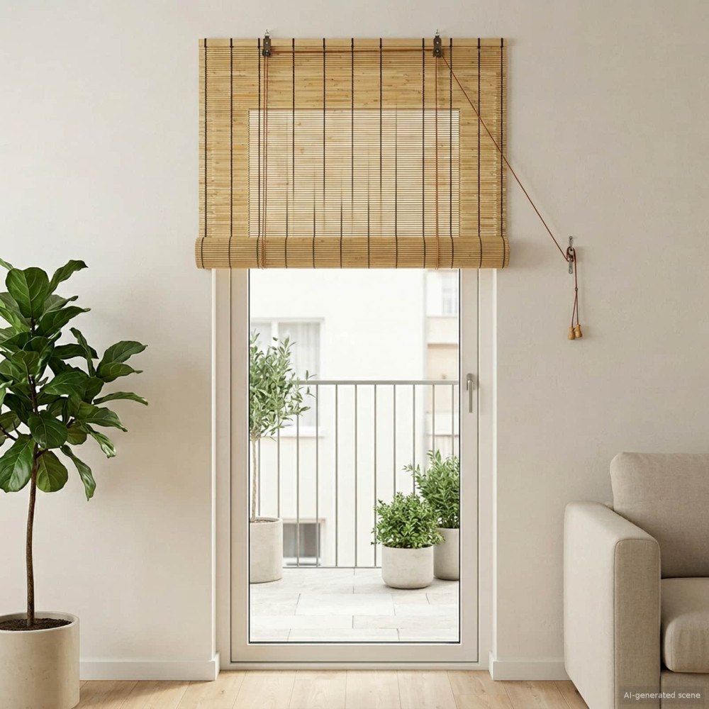 vidaXL Rullgardin Naturlig 60 x 220 cm Vass