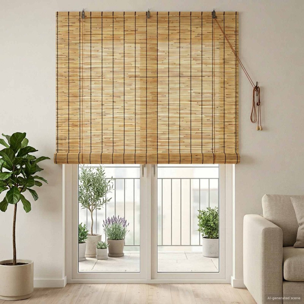 vidaXL Rullgardin Naturlig 140 x 220 cm Vass