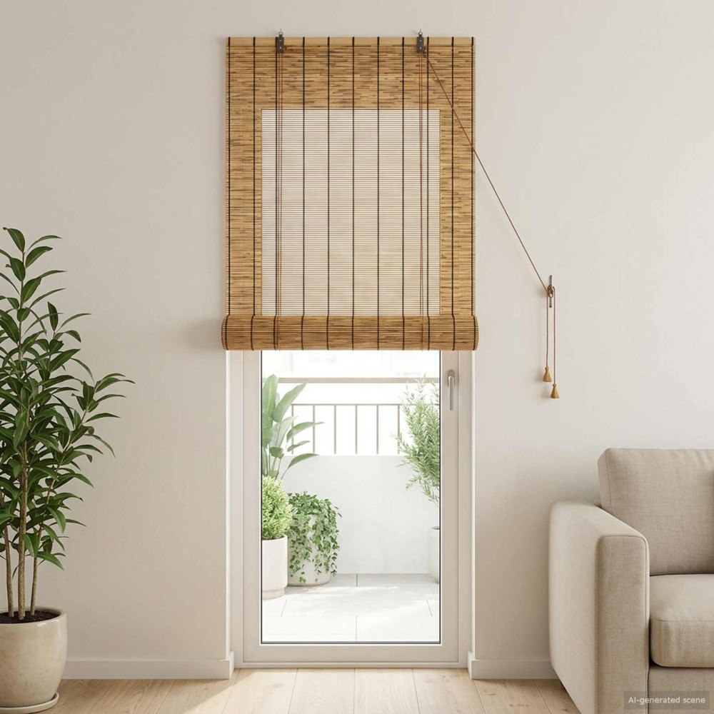 vidaXL Rullgardin Brun 60 x 220 cm Vass