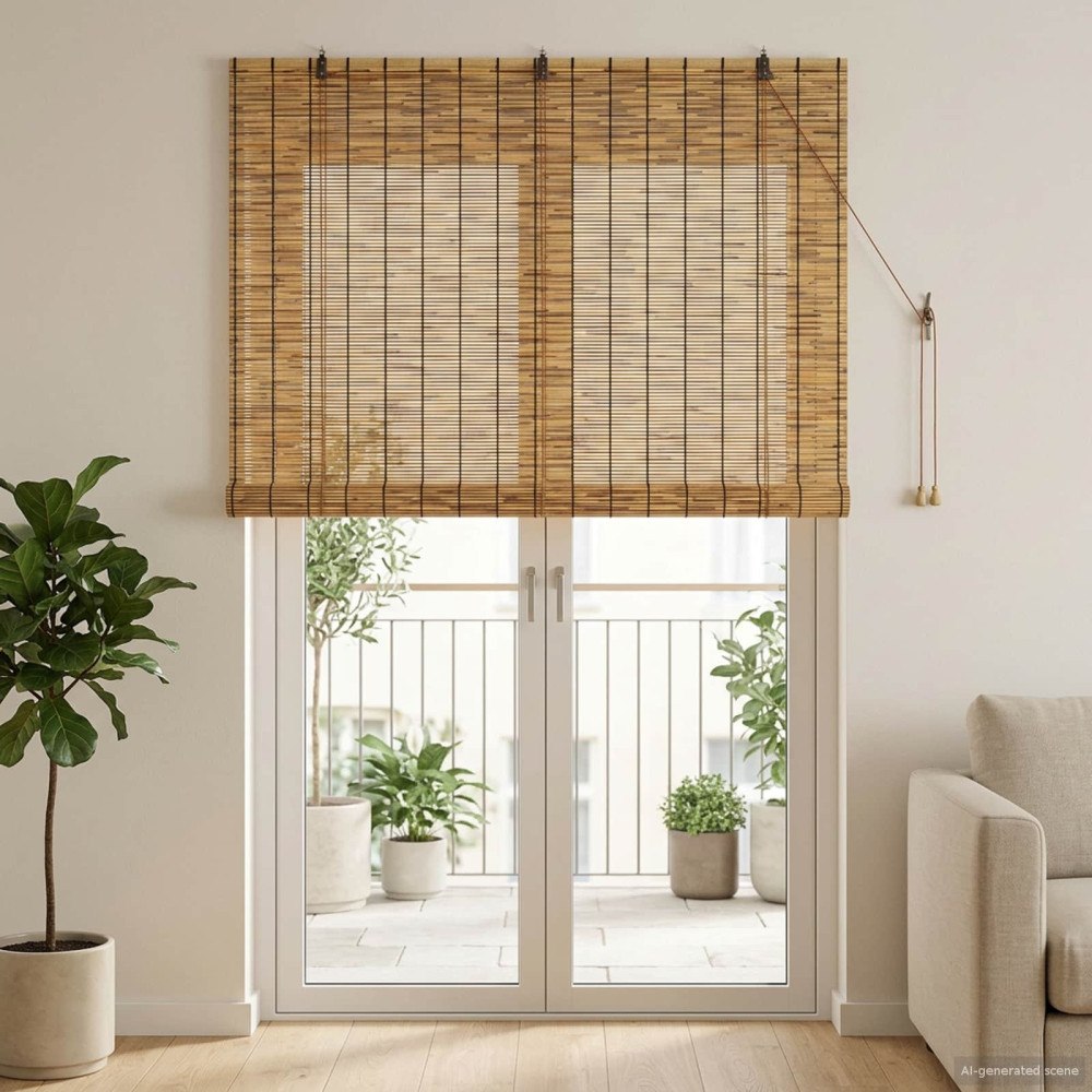 vidaXL Rullgardin Brun 140 x 220 cm Vass