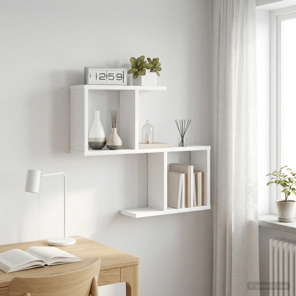 vidaXL Vägg hylla Vit 60 x 12 x 50,5 cm Konstruerat trä