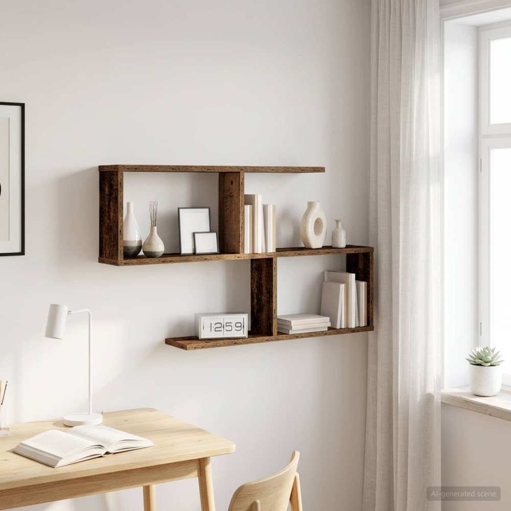 vidaXL Vägg hylla Gammalt trä 100 x 12 x 50,5 cm Konstruerat trä