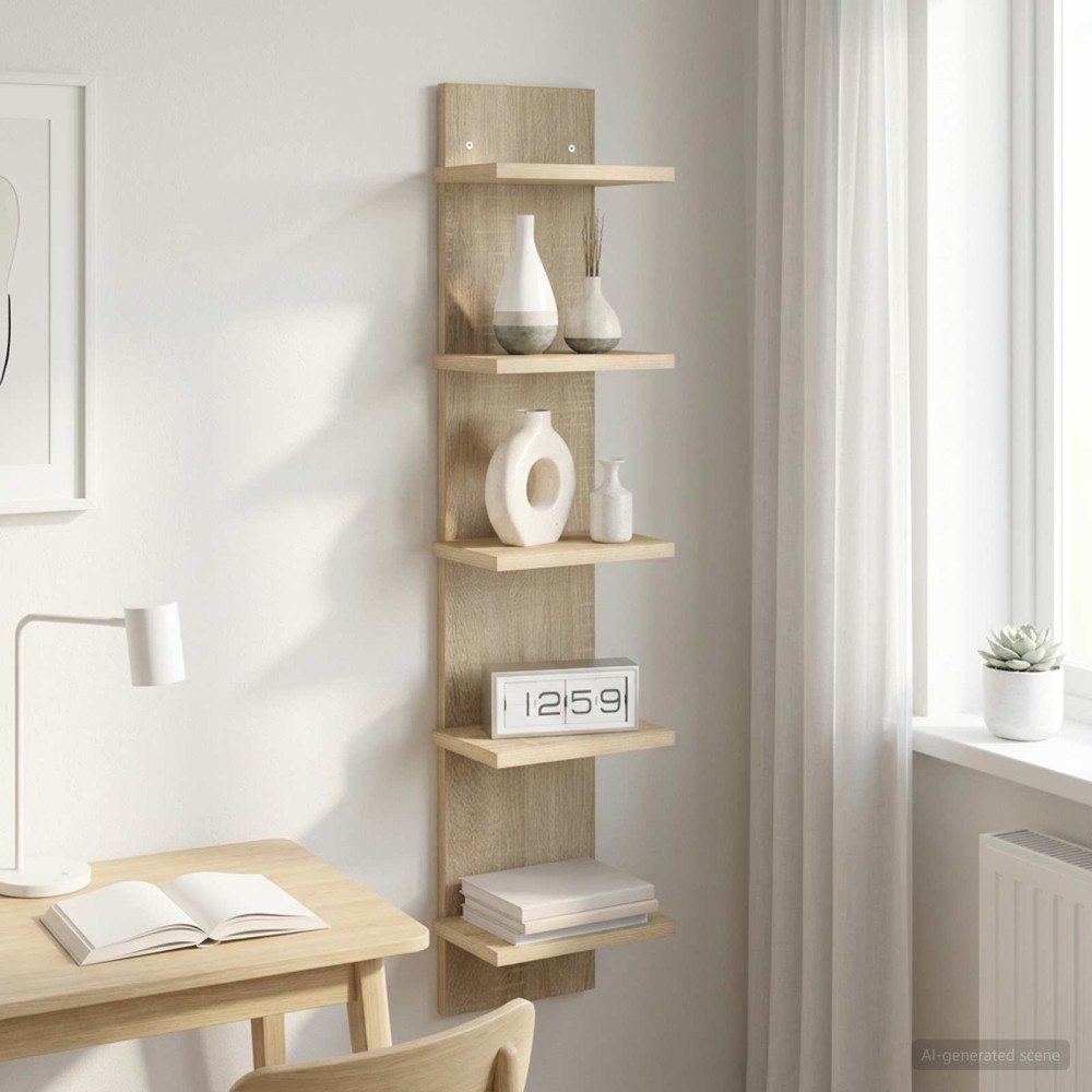 vidaXL Vägg hylla Sonoma-ek 22 x 15 x 100 cm Konstruerat trä