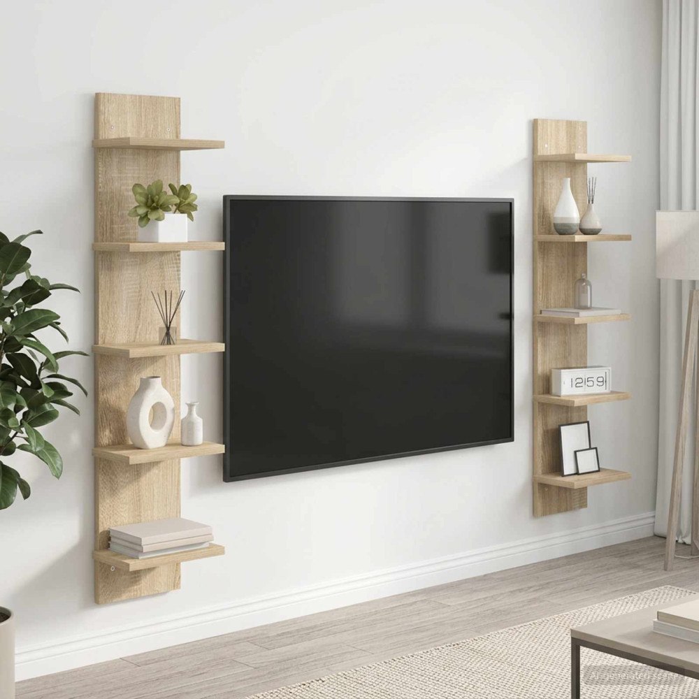 vidaXL Vägg hylla 2 st Sonoma-ek 22 x 15 x 100 cm Konstruerat trä