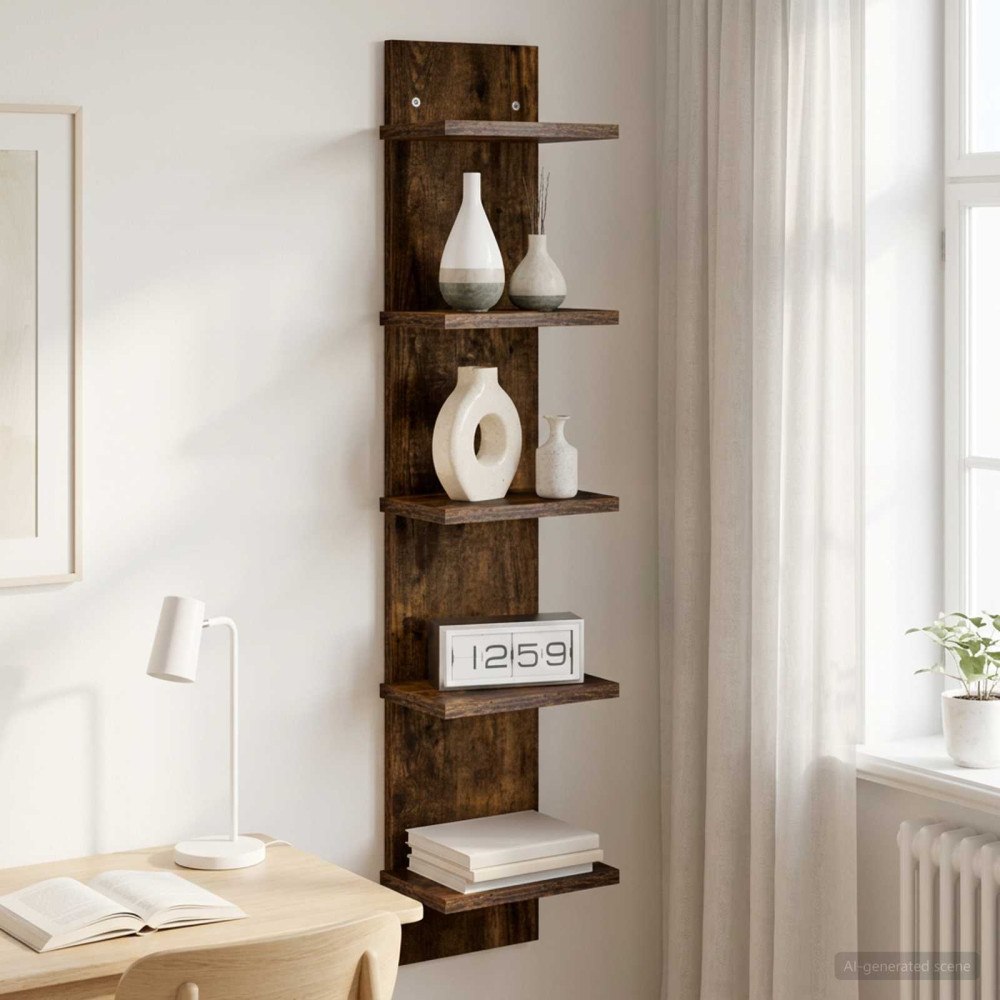 vidaXL Vägg hylla Rökt ek 22 x 15 x 100 cm Konstruerat trä