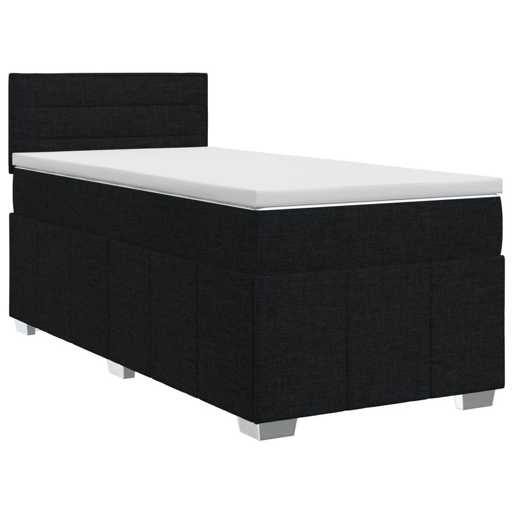 vidaXL Kontinentalsäng med madrass Svart 90 x 200 cm Tyg