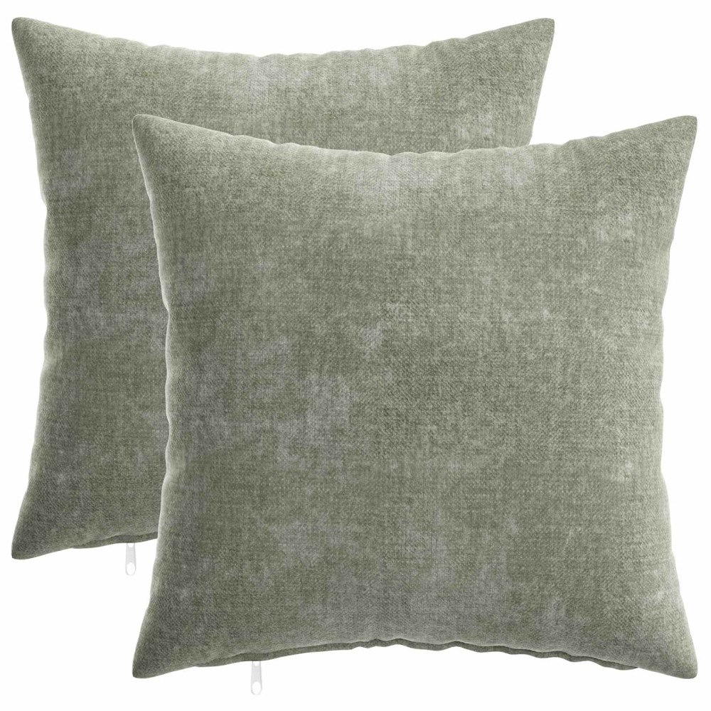 vidaXL Kuddöverdrag 2 st HEERLEN Grön 35 x 35 cm Chenilletyg