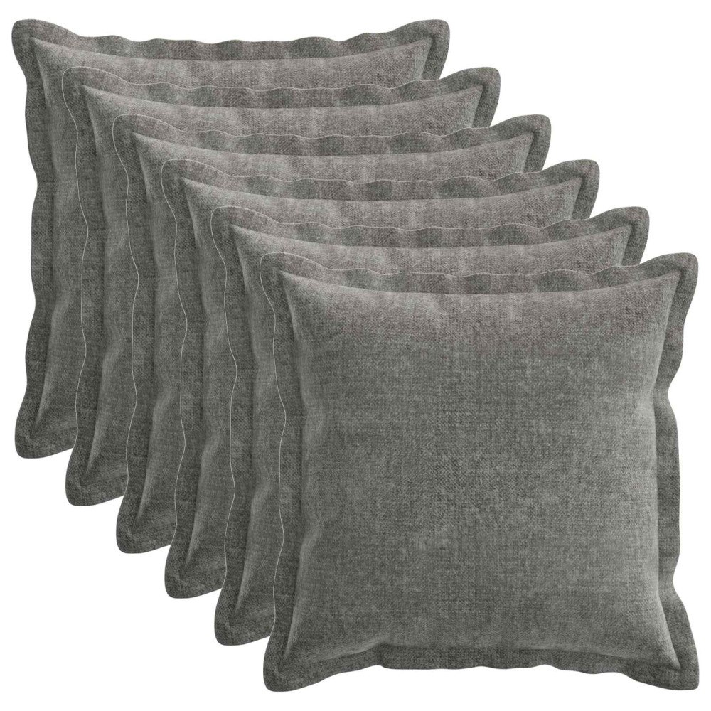 vidaXL Kuddöverdrag 6 st HOUTEN Mörkgrå 30 x 30 cm Chenilletyg