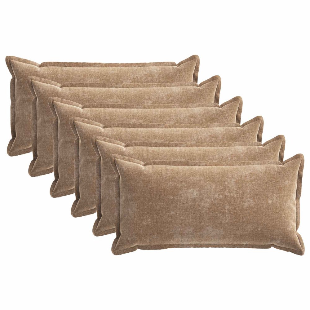 vidaXL Kuddöverdrag 6 st HOUTEN Brun 40 x 70 cm Chenilletyg