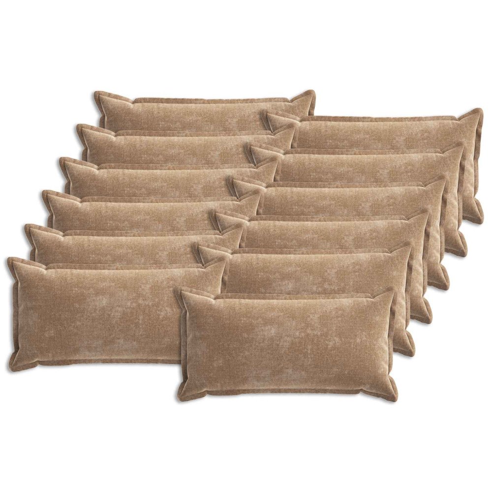 vidaXL Kuddöverdrag 12 st HOUTEN Brun 40 x 80 cm Chenilletyg