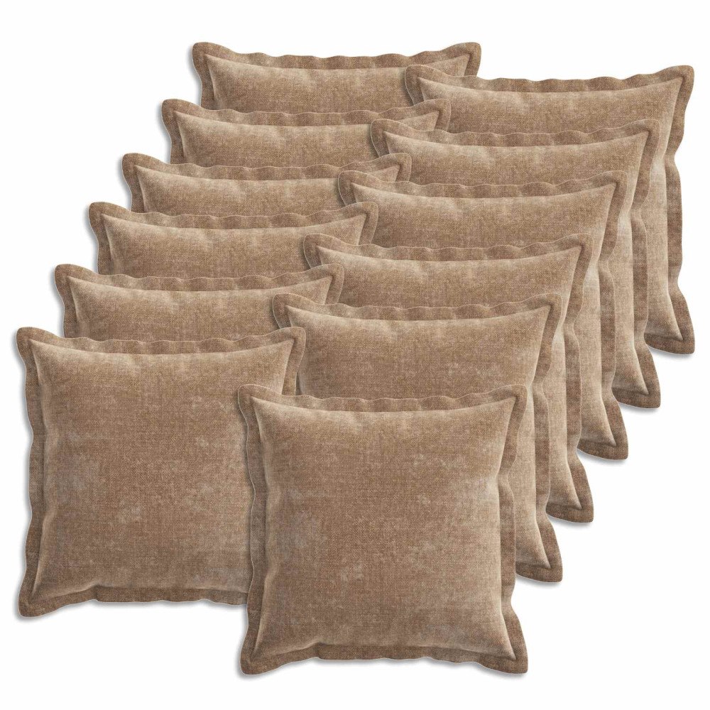 vidaXL Kuddöverdrag 12 st HOUTEN Brun 45 x 45 cm Chenilletyg