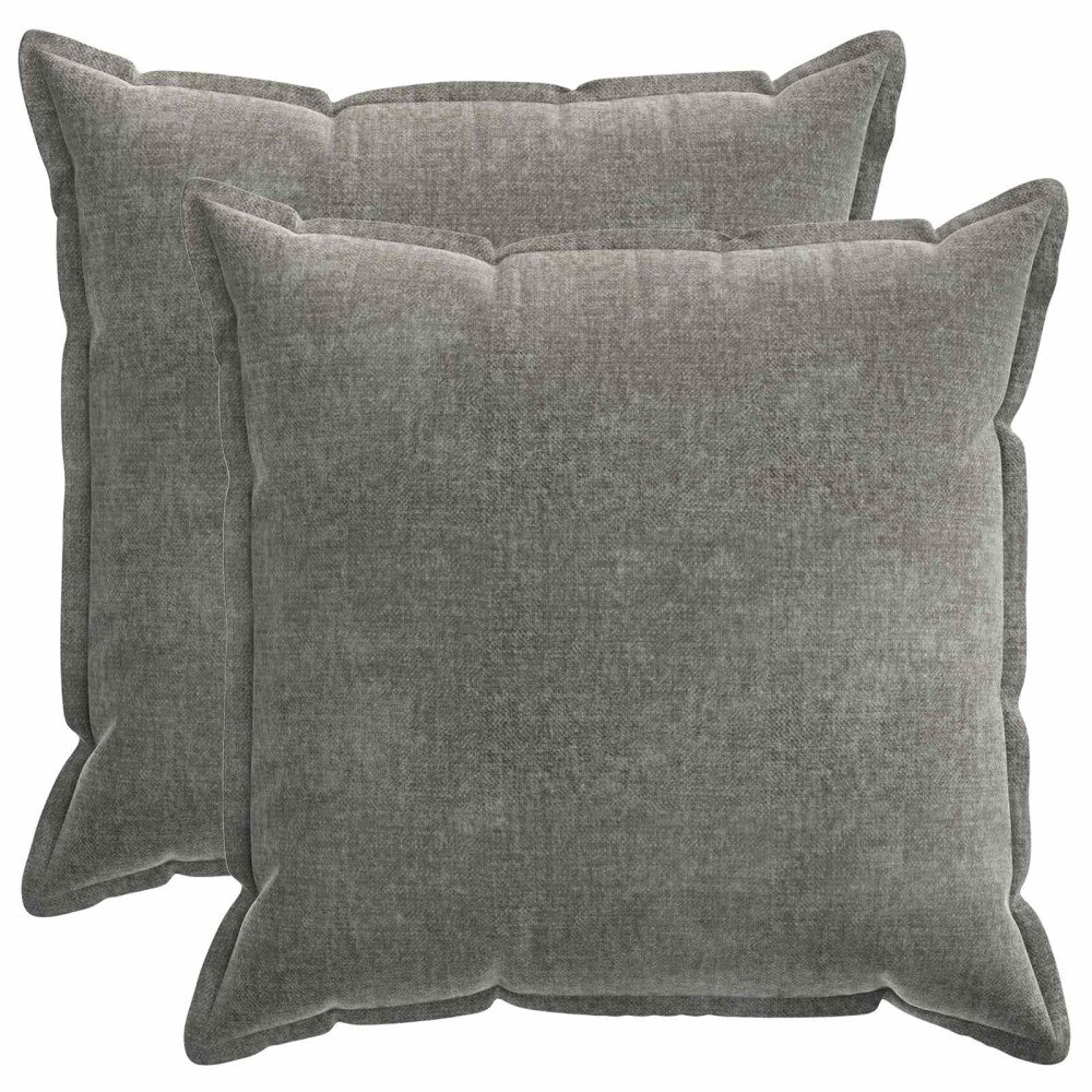 vidaXL Kuddöverdrag 2 st HOUTEN Mörkgrå 60 x 60 cm Chenilletyg