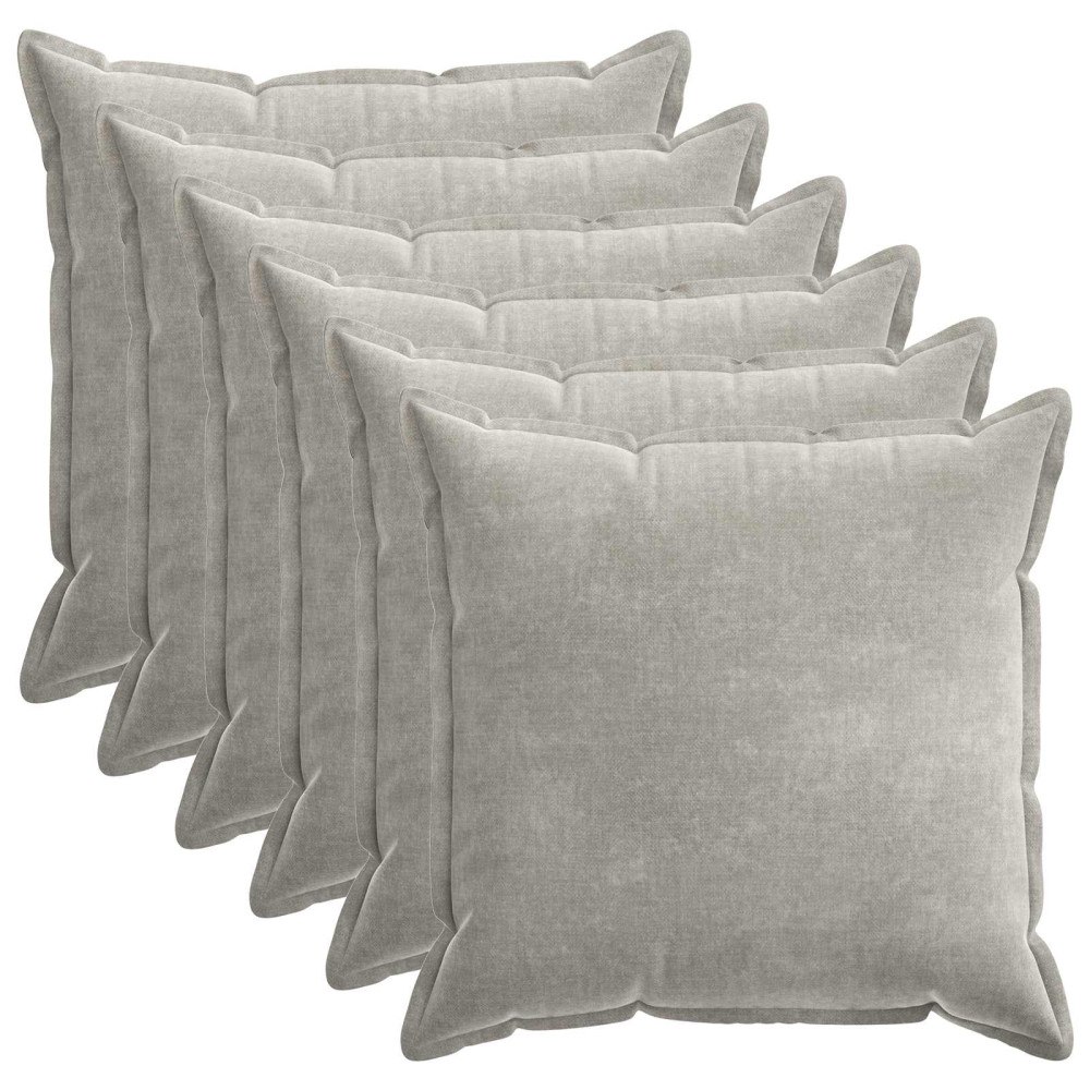 vidaXL Kuddöverdrag 6 st HOUTEN Ljusgrå 70 x 70 cm Chenilletyg