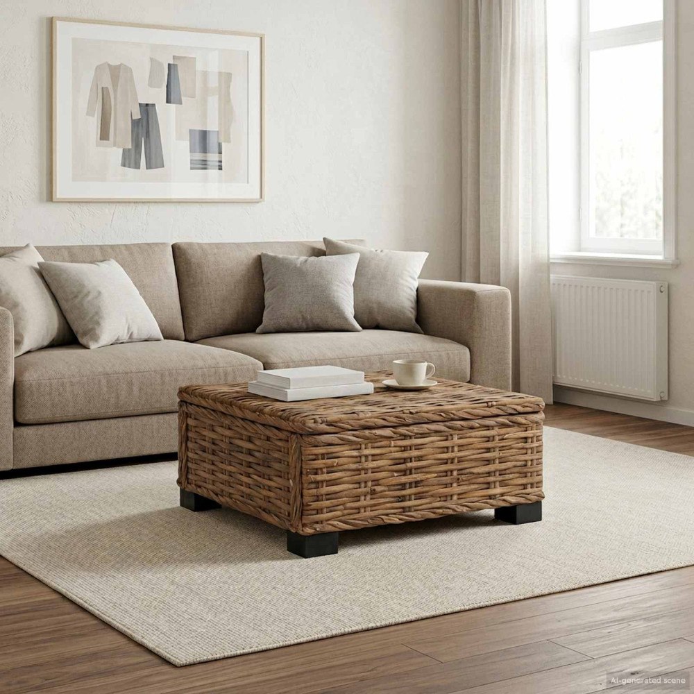 vidaXL Kaffeebord GENDT Naturlig Rottning Naturlig 67 x 60 x 30 cm