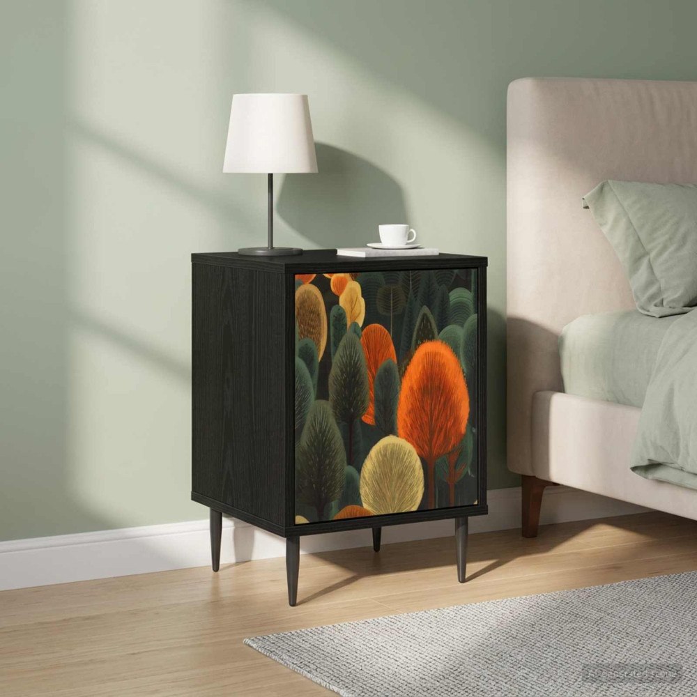 vidaXL Nattduksbord ZAANDAM 2 st Svart ek 36 x 33 x 51 cm