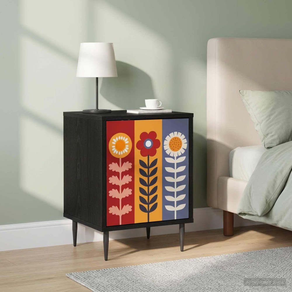 vidaXL Nattduksbord ESSEN 2 st Svart ek 36 x 33 x 51 cm