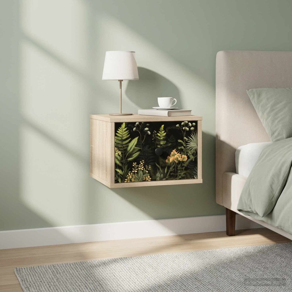 vidaXL Väggmonterad sänggavel RHENEN 2 st Sonoma-ek 36 x 33 x 25 cm