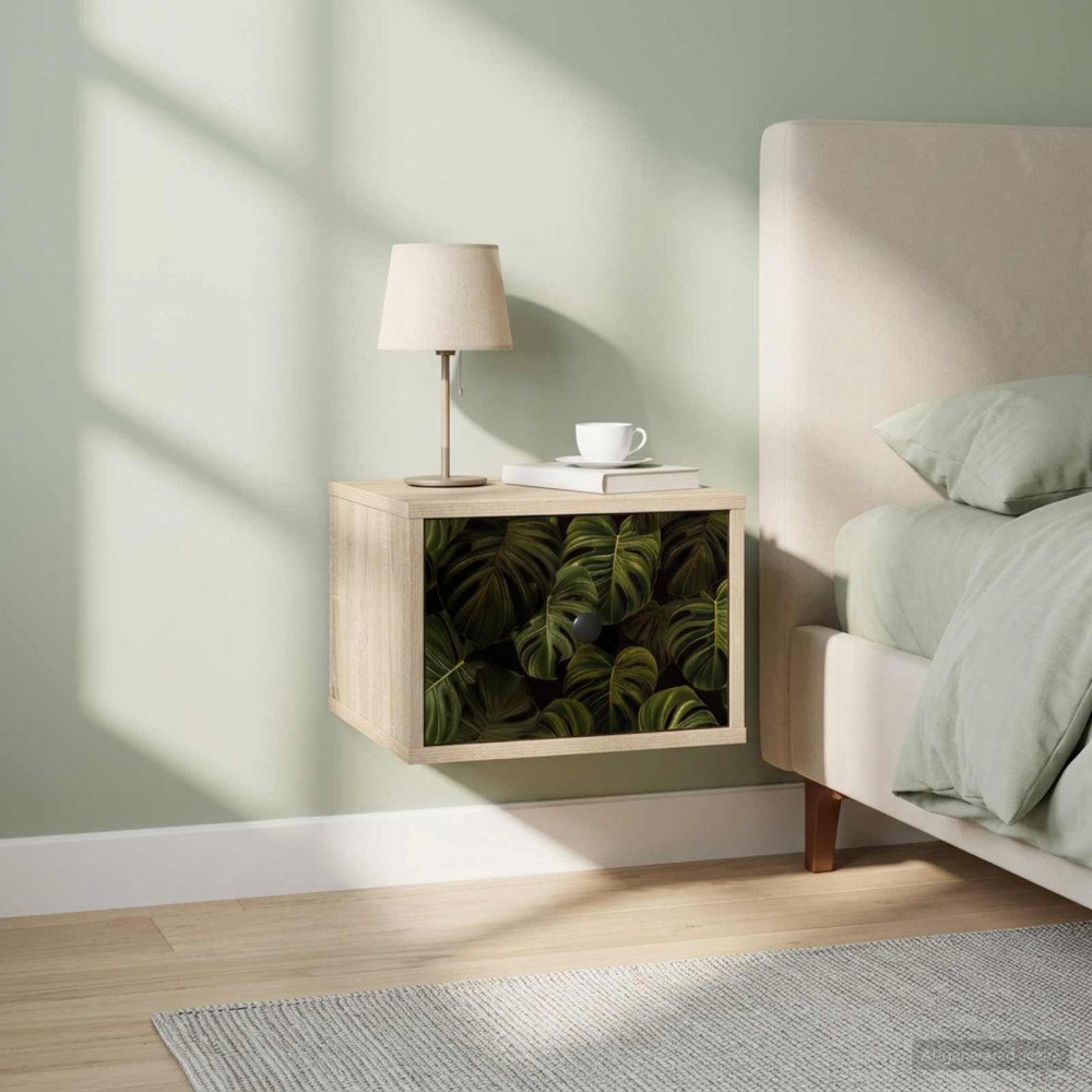 vidaXL Väggmonterad sänggavel ELBURG 2 st Sonoma-ek 36 x 33 x 25 cm
