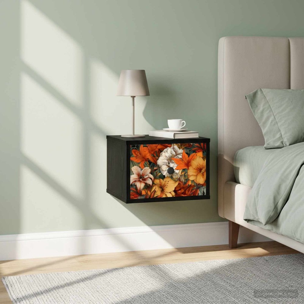 vidaXL Väggmonterad sänggavel GENNEP 2 st Svart ek 36 x 33 x 25 cm
