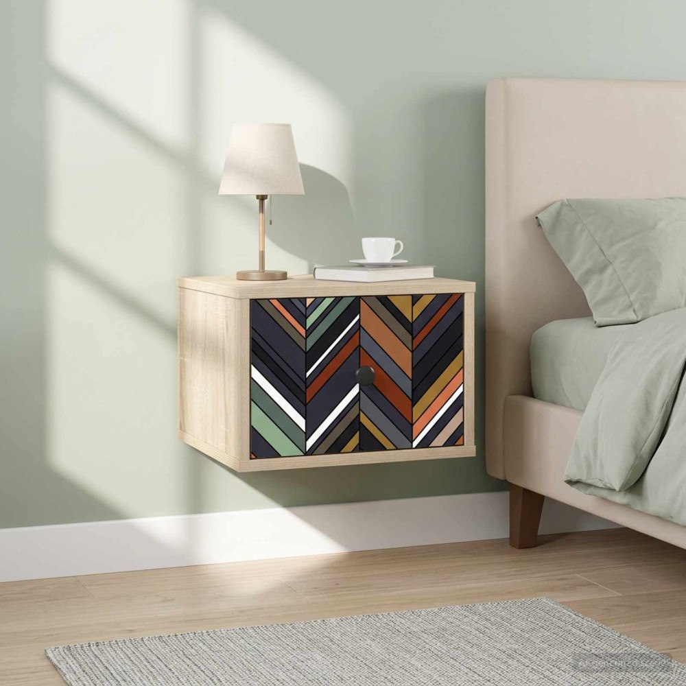 vidaXL Väggmonterad sänggavel OMMEN Sonoma-ek 36 x 33 x 25 cm