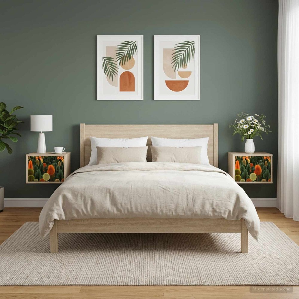 vidaXL Väggmonterad sänggavel ZAANDAM 2 st Sonoma-ek 36 x 33 x 25 cm