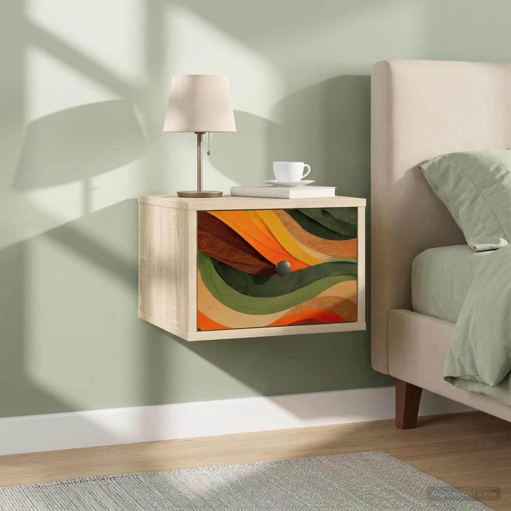 vidaXL Väggmonterad sänggavel BONN Sonoma-ek 36 x 33 x 25 cm
