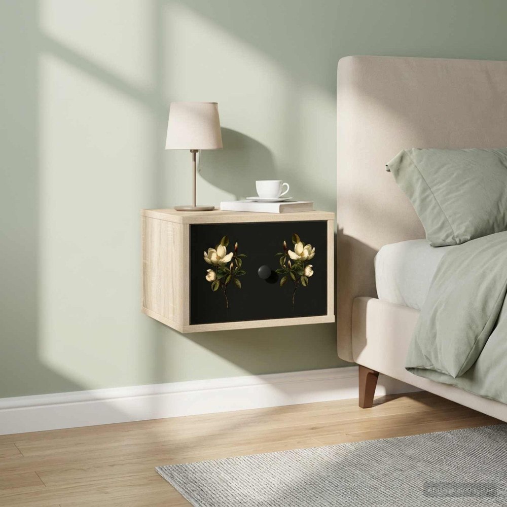 vidaXL Väggmonterad sänggavel BREMEN 2 st Sonoma-ek 36 x 33 x 25 cm