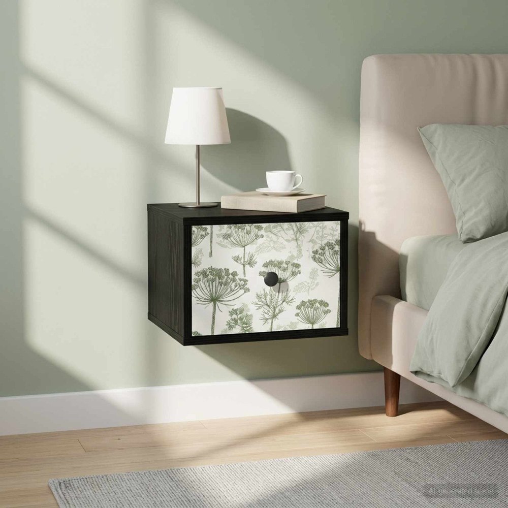 vidaXL Väggmonterad sänggavel GOTHA Svart ek 36 x 33 x 25 cm