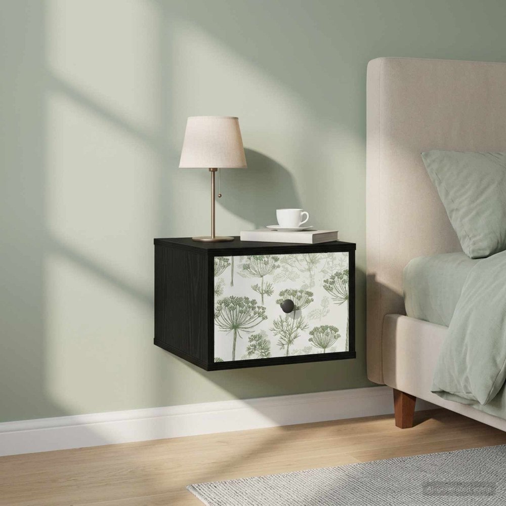 vidaXL Väggmonterad sänggavel GOTHA 2 st Svart ek 36 x 33 x 25 cm