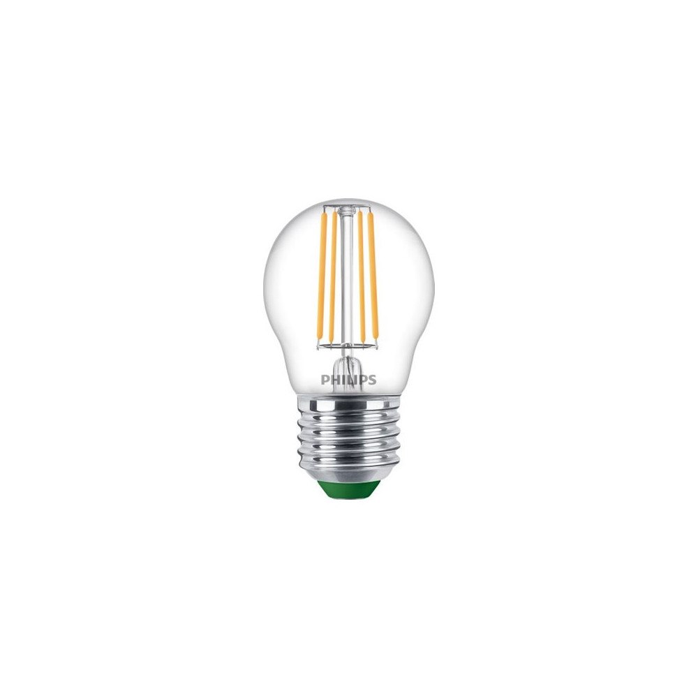 Philips Philips Ultra-Efficient - LED-glödlampa med filament - form: P45 - klar finish - E27 - 1.2 W - varmt vitt ljus - 2700 K