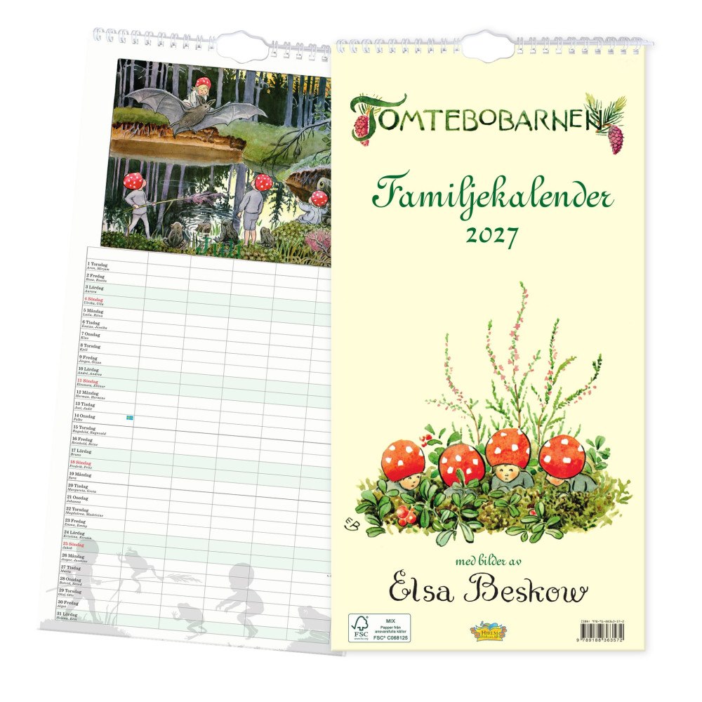 Hjelm förlag Familjekalender 2027 - Tomtebobarnen