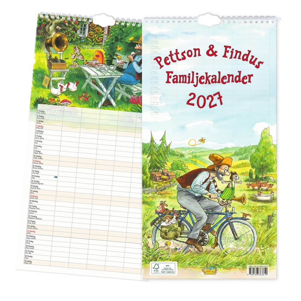 Hjelm förlag Familjekalender 2027 - Pettson och Findus