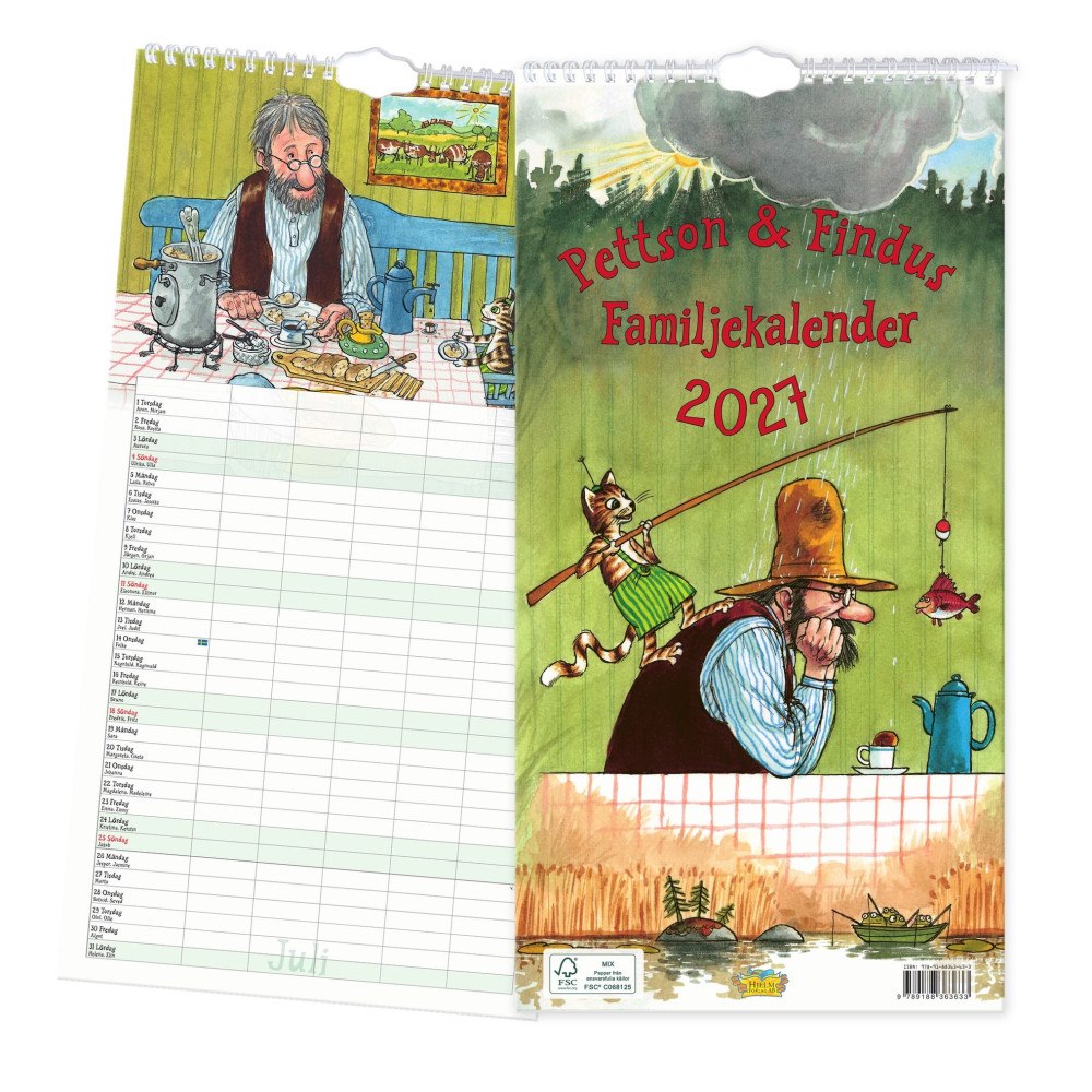 Hjelm förlag Familjekalender 2027 - Pettson och Findus