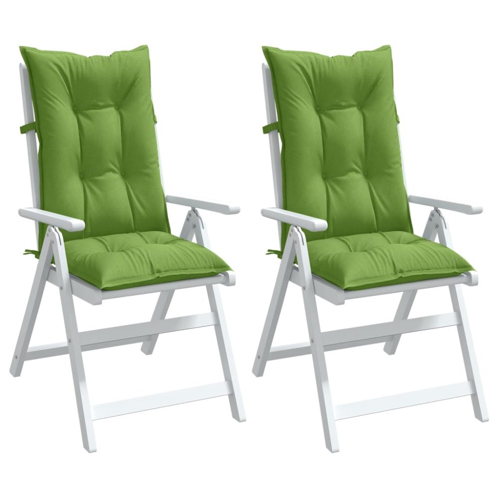 vidaXL Stolsdynor högt ryggstöd 2 st melerad grön 120x50x7 cm tyg