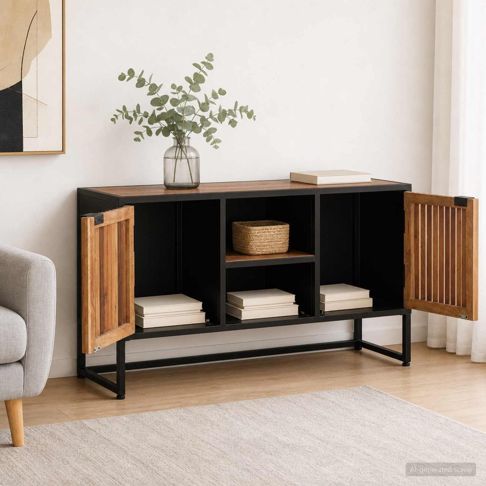 vidaXL Sideboard 105 x 30 x 55 cm Massivt mangoträ och konstruerat trä