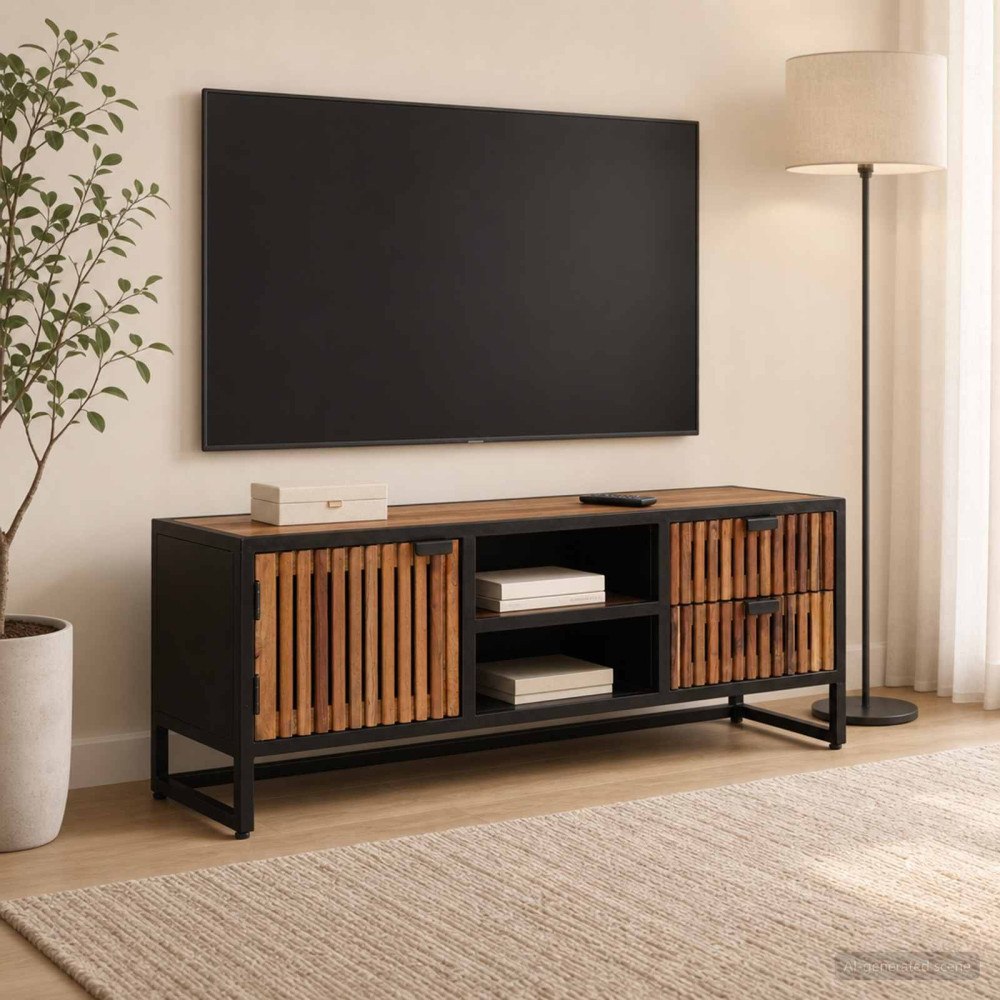 vidaXL TV-skåp 105 x 30 x 40 cm Massivt mangoträ och konstruerat trä