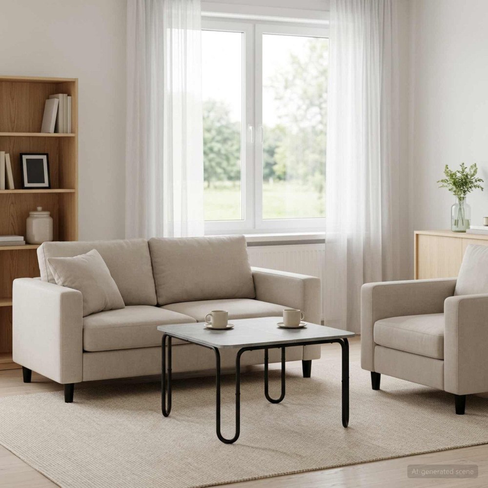 vidaXL Kaffeebord Betonggrå 59 x 59 x 45 cm Konstruerat trä