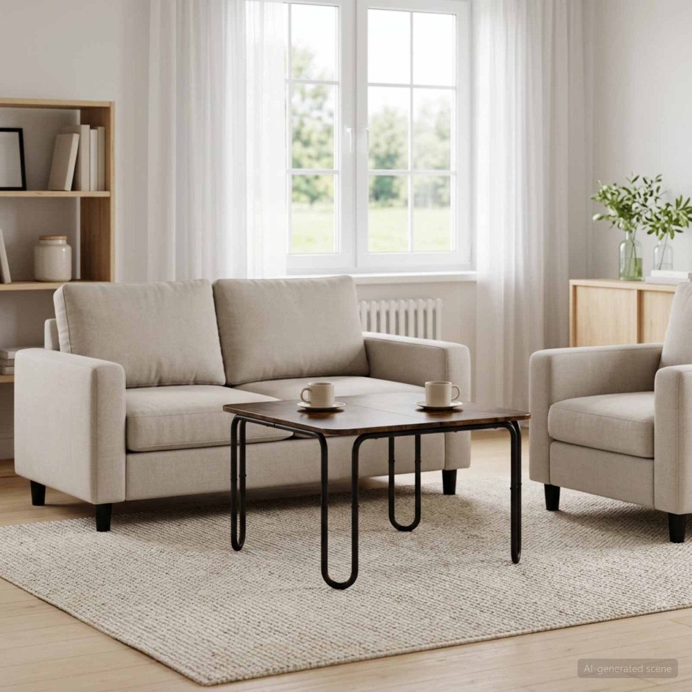 vidaXL Kaffeebord Rökt ek 79,5 x 79,5 x 45 cm Konstruerat trä