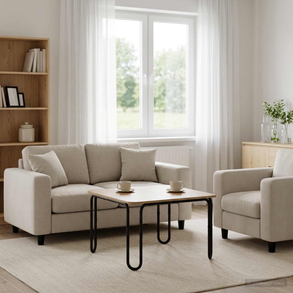 vidaXL Kaffeebord Artisan-ek 79,5 x 79,5 x 45 cm Konstruerat trä