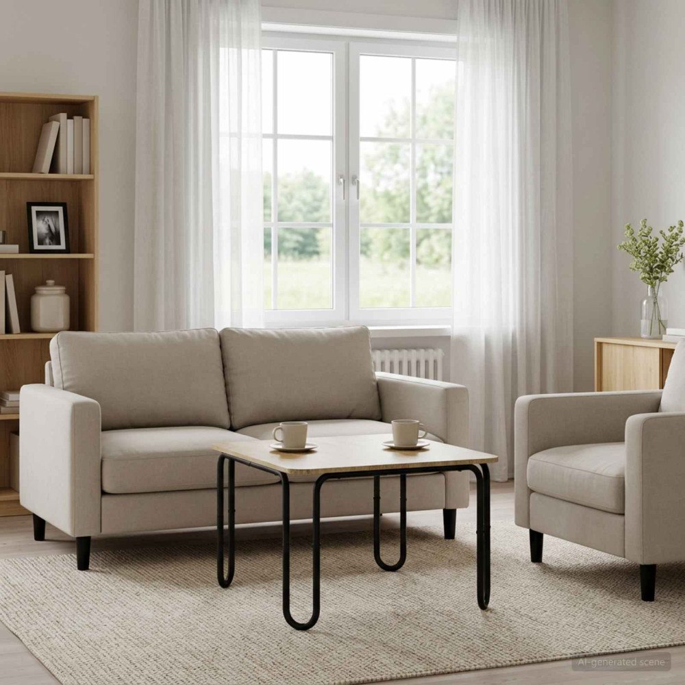 vidaXL Kaffeebord Sonoma-ek 100 x 100 x 45 cm Konstruerat trä