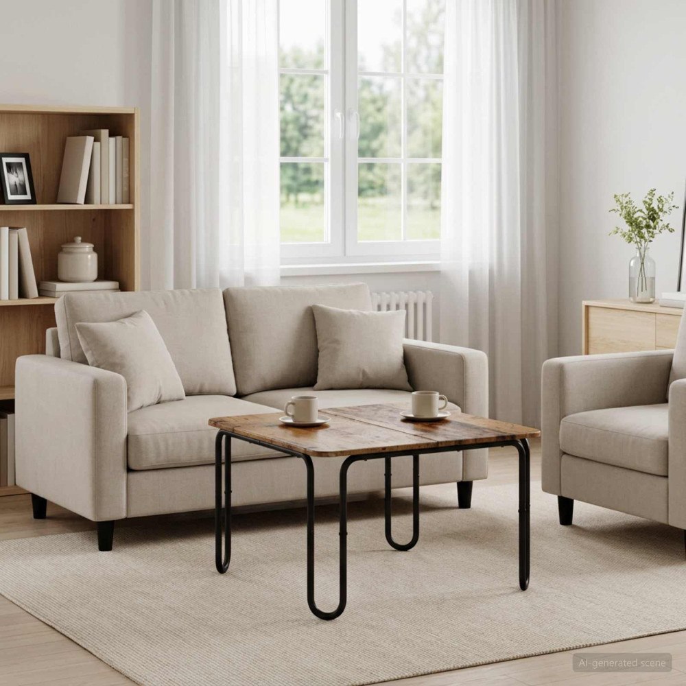 vidaXL Kaffeebord Gammalt trä 100 x 100 x 45 cm Konstruerat trä
