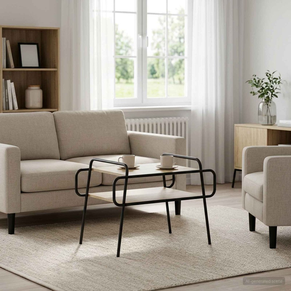 vidaXL Kaffeebord Sonoma-ek 70 x 50 x 51 cm Konstruerat trä
